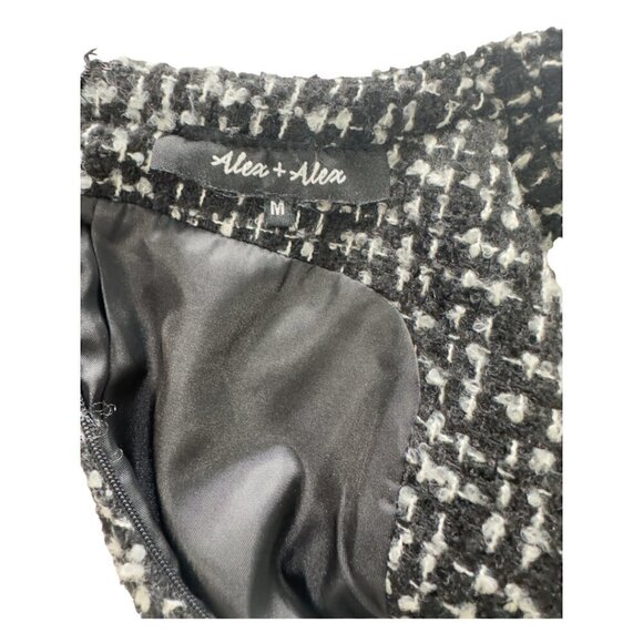 Alex + Alex Black and White Wool Blend Sleeveless Skater A-line Dress (M) - Picture 8 of 14